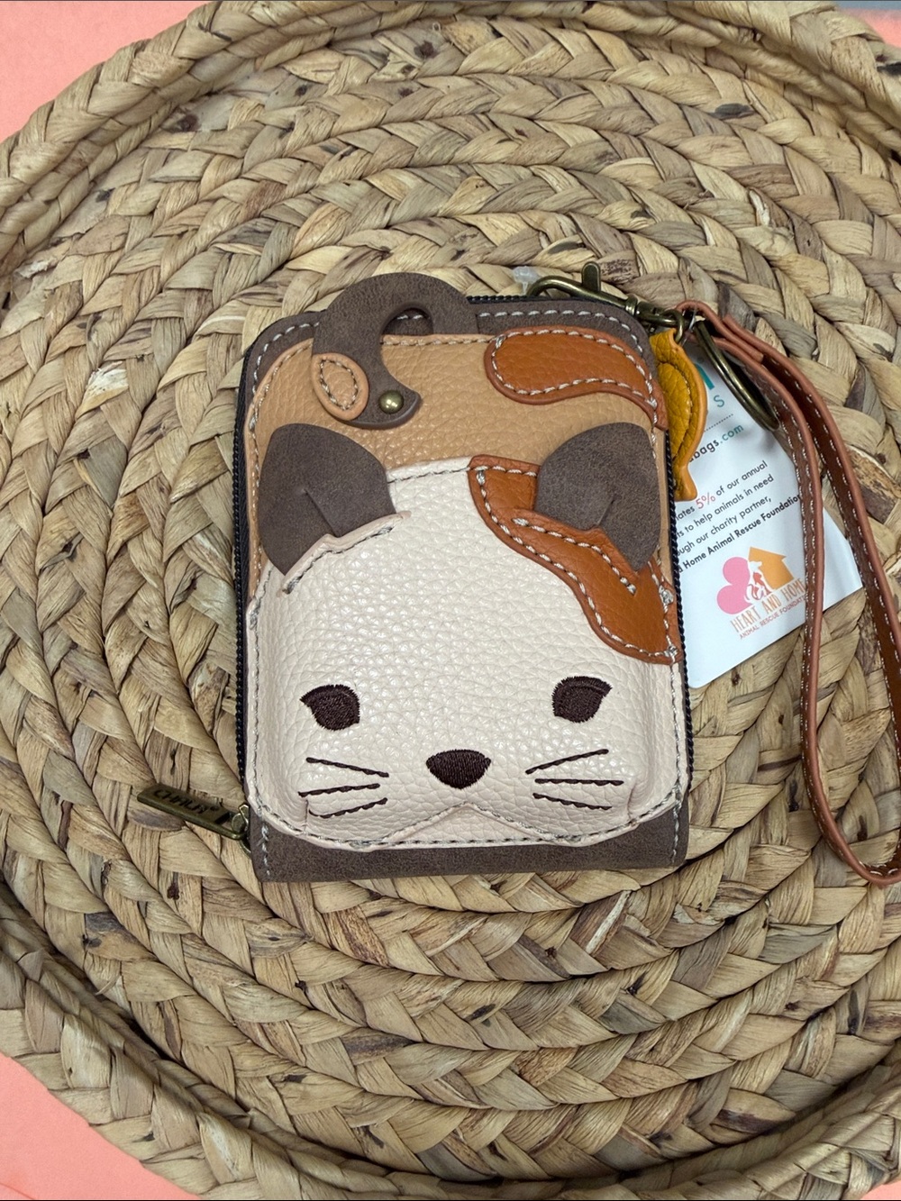 Chala Wristlet Calico Cat Wallet
